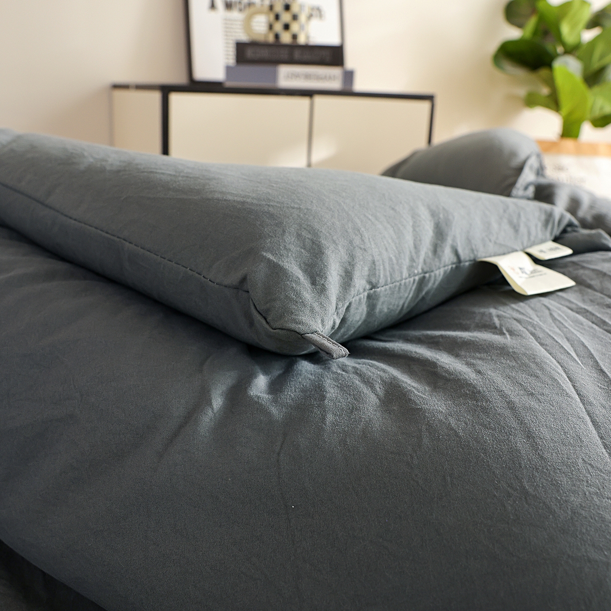 91家纺网 家纺一手货源 找家纺 益多眠 2026新款双拼云朵被冬被被子被芯 双拼系列-深灰