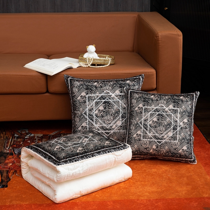 91家纺网 家纺一手货源 找家纺 （总）新奇异 2025新款黑白系列抱枕被