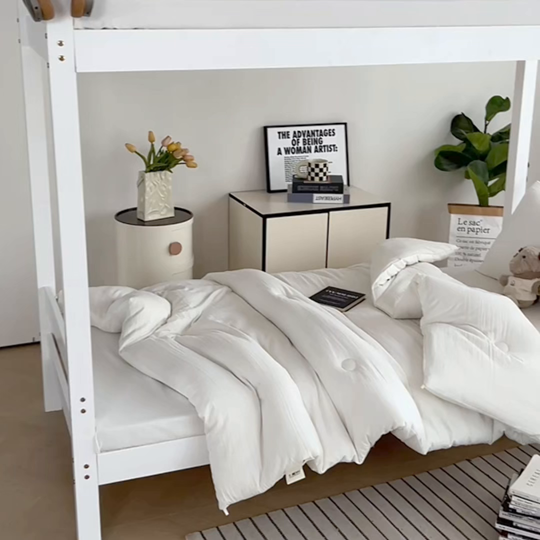 91家纺网 家纺一手货源 找家纺 益多眠 2026新款双拼云朵被冬被被子被芯 双拼系列-奶昔白