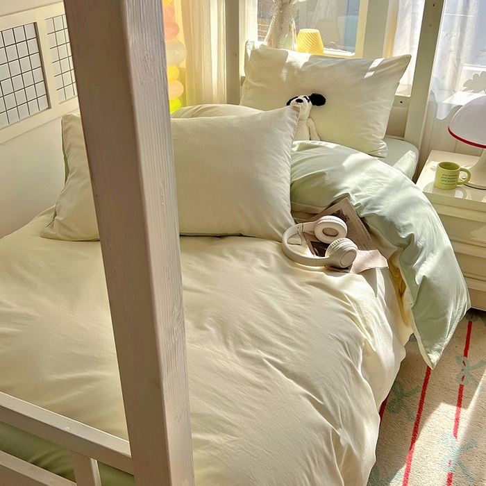 91家纺网 家纺一手货源 找家纺 （总）爱彼家纺 2025新款40支纯色全棉纯棉学生宿舍六件套