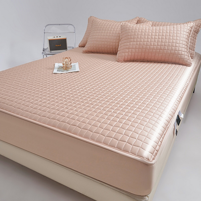 91家纺网 家纺一手货源 找家纺 伊人坊 2025新款A类全棉纯棉100s夹棉床笠 砂糖粉