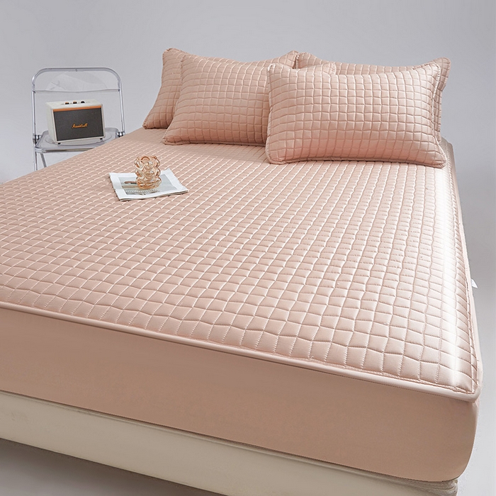 91家纺网 家纺一手货源 找家纺 伊人坊 2025新款A类全棉纯棉100s夹棉床笠 砂糖粉