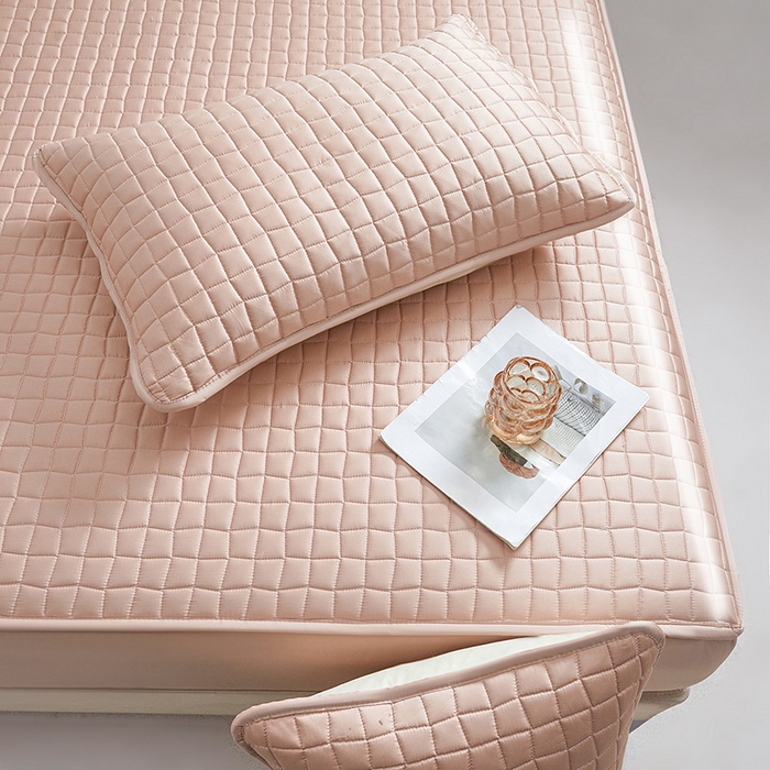 91家纺网 家纺一手货源 找家纺 伊人坊 2025新款A类全棉纯棉100s夹棉床笠 砂糖粉