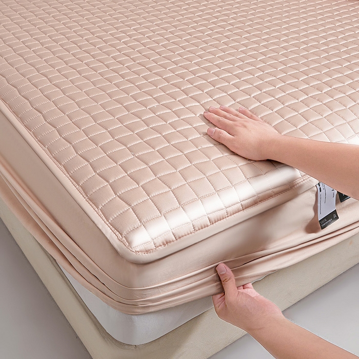 91家纺网 家纺一手货源 找家纺 伊人坊 2025新款A类全棉纯棉100s夹棉床笠 砂糖粉