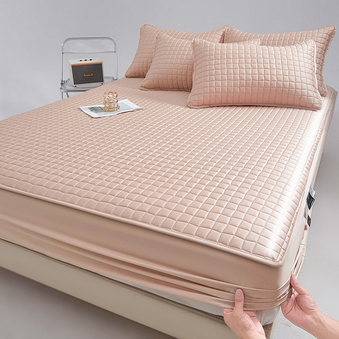 91家纺网 家纺一手货源 找家纺 伊人坊 2025新款A类全棉纯棉100s夹棉床笠 砂糖粉