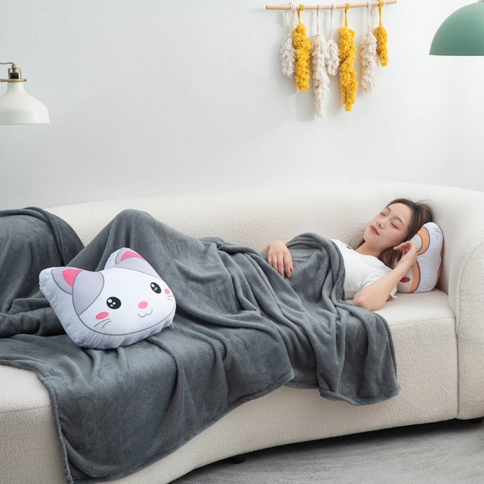 91家纺网 家纺一手货源 找家纺 （总）新奇异 2025新款卡通抱枕 （支持定制）毯子