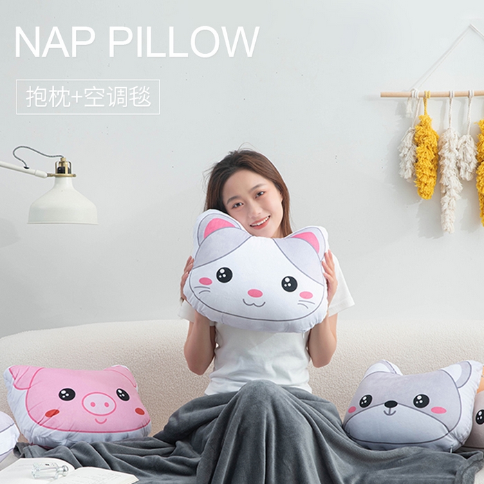 91家纺网 家纺一手货源 找家纺 （总）新奇异 2025新款卡通抱枕 （支持定制）毯子