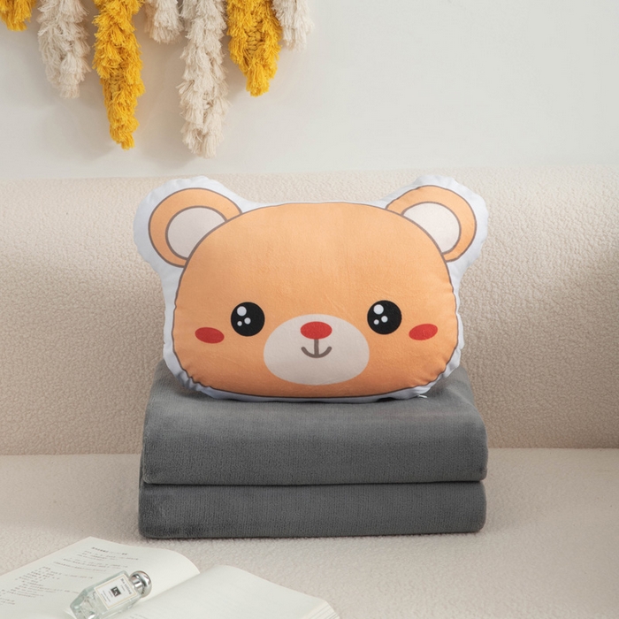 新奇异 2025新款卡通抱枕 （支持定制）毯子 Bear (Boy)