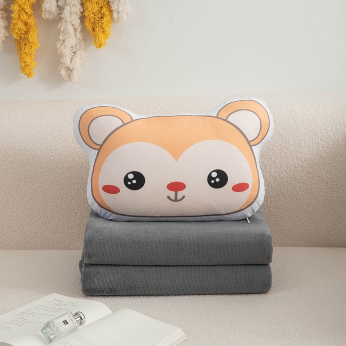新奇异 2025新款卡通抱枕 （支持定制）毯子 Bear (Girl)