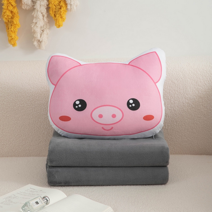 新奇异 2025新款卡通抱枕 （支持定制）毯子 小猪porker