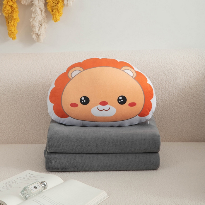 新奇异 2025新款卡通抱枕 （支持定制）毯子 狮子Lion
