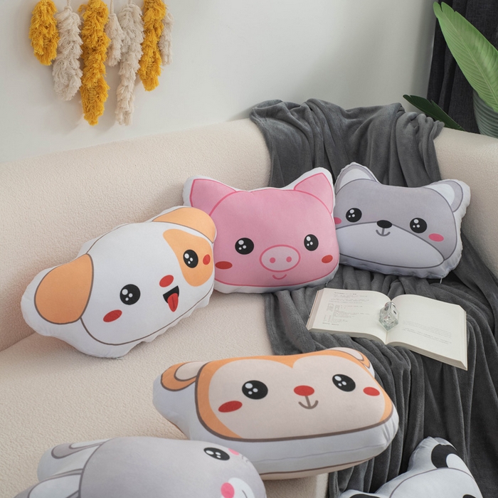 91家纺网 家纺一手货源 找家纺 新奇异 2025新款卡通抱枕 （支持定制）毯子 组合图仅供展示