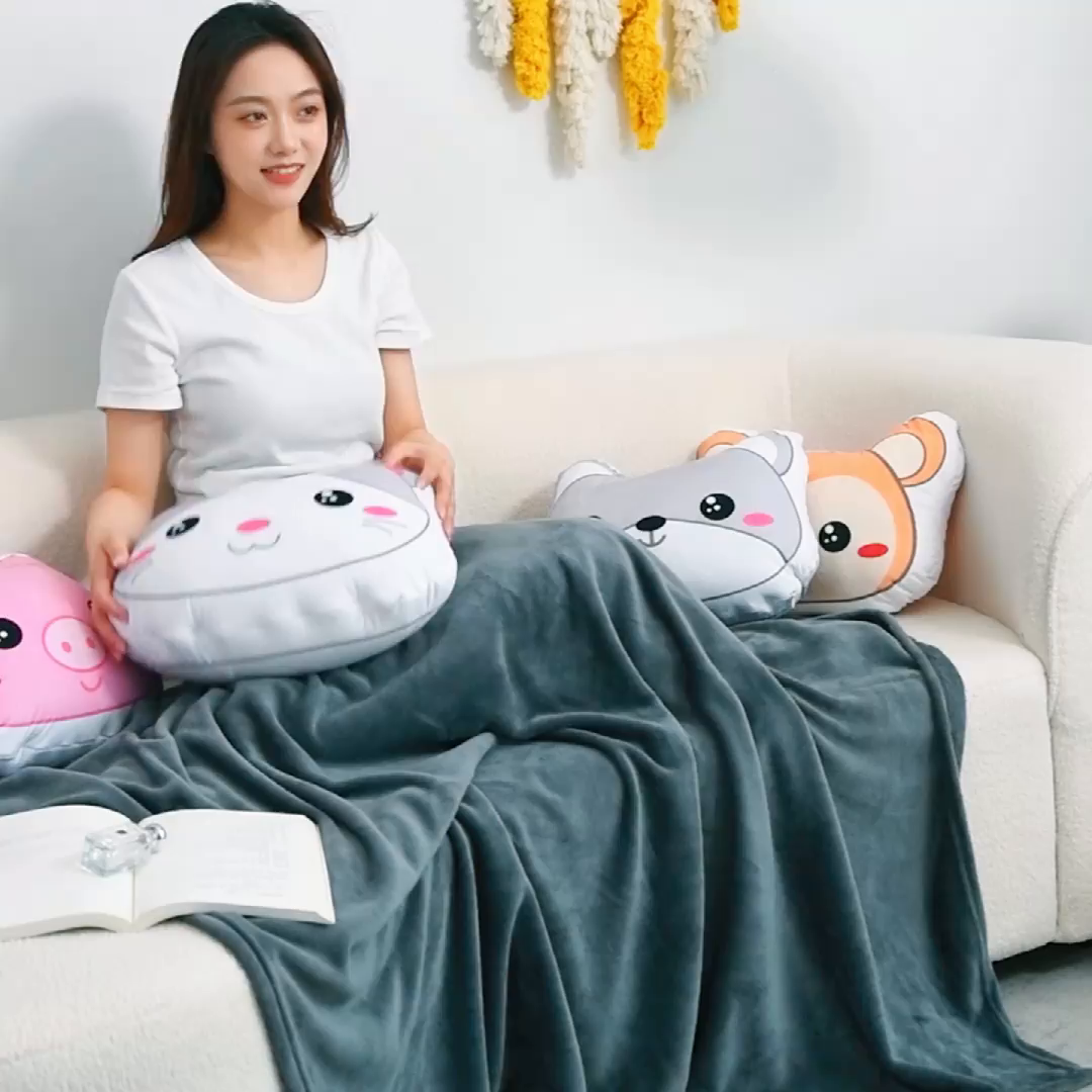91家纺网 家纺一手货源 找家纺 新奇异 2025新款卡通抱枕 （支持定制）毯子 小兔rabbit