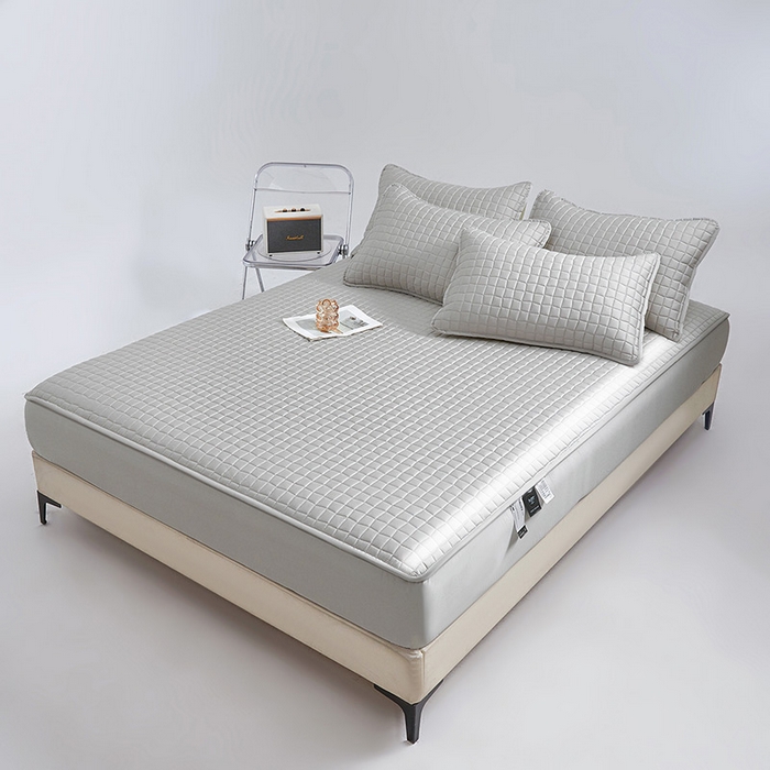 91家纺网 家纺一手货源 找家纺 伊人坊 2025新款A类全棉纯棉100s夹棉床笠 星辰灰