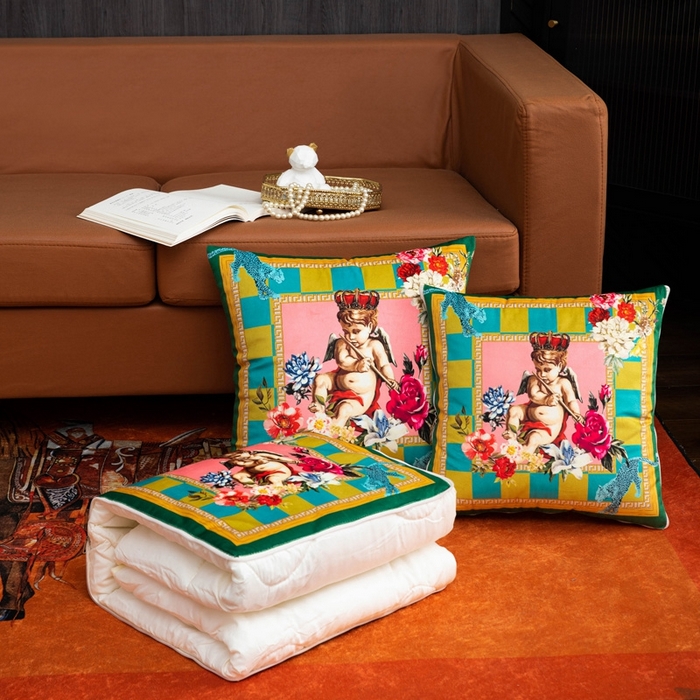 新奇异 2025新款民族风抱枕被 复古小孩（LS）