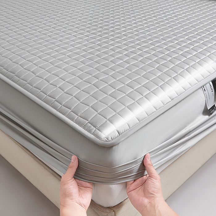 91家纺网 家纺一手货源 找家纺 伊人坊 2025新款A类全棉纯棉100s夹棉床笠 星辰灰