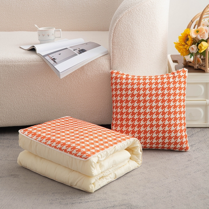 91家纺网 家纺一手货源 找家纺 （总）新奇异 2025新款柿柿如意棉麻抱枕被