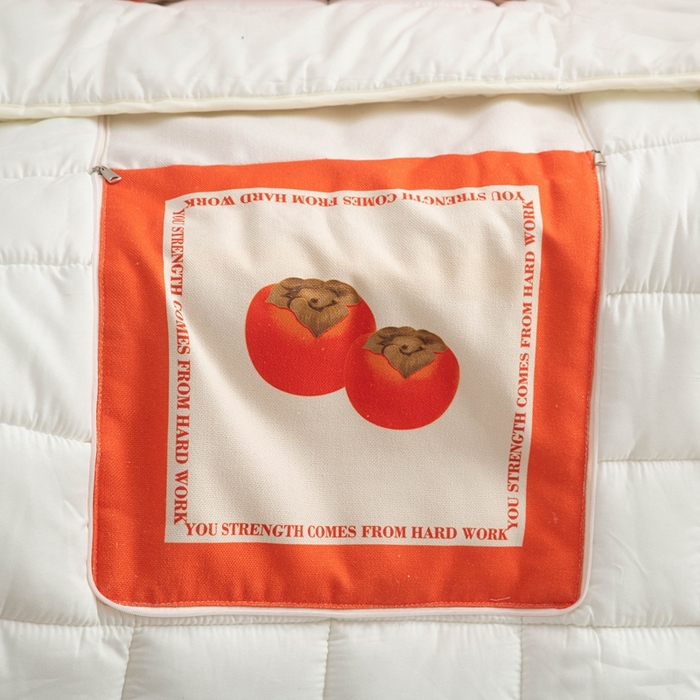 91家纺网 家纺一手货源 找家纺 新奇异 2025新款柿柿如意棉麻抱枕被 组合图仅供展示