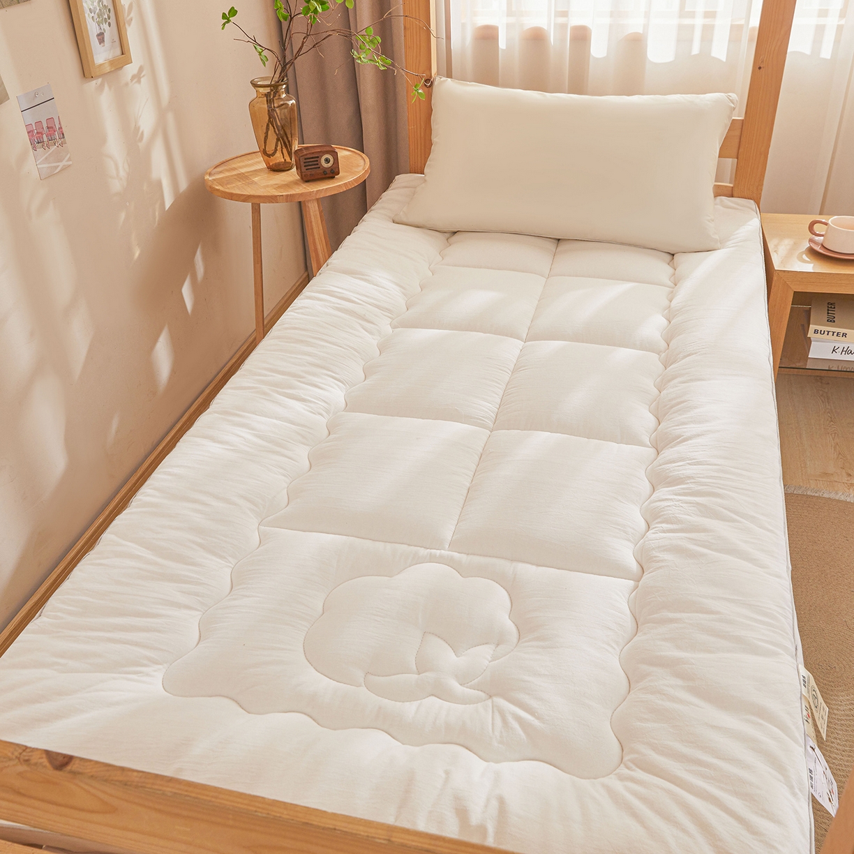 91家纺网 家纺一手货源 找家纺 （总）西域种棉人·千百笠 2025新款A类填充100%棉新疆棉花褥子10A抗菌床垫垫被软垫家用棉花被