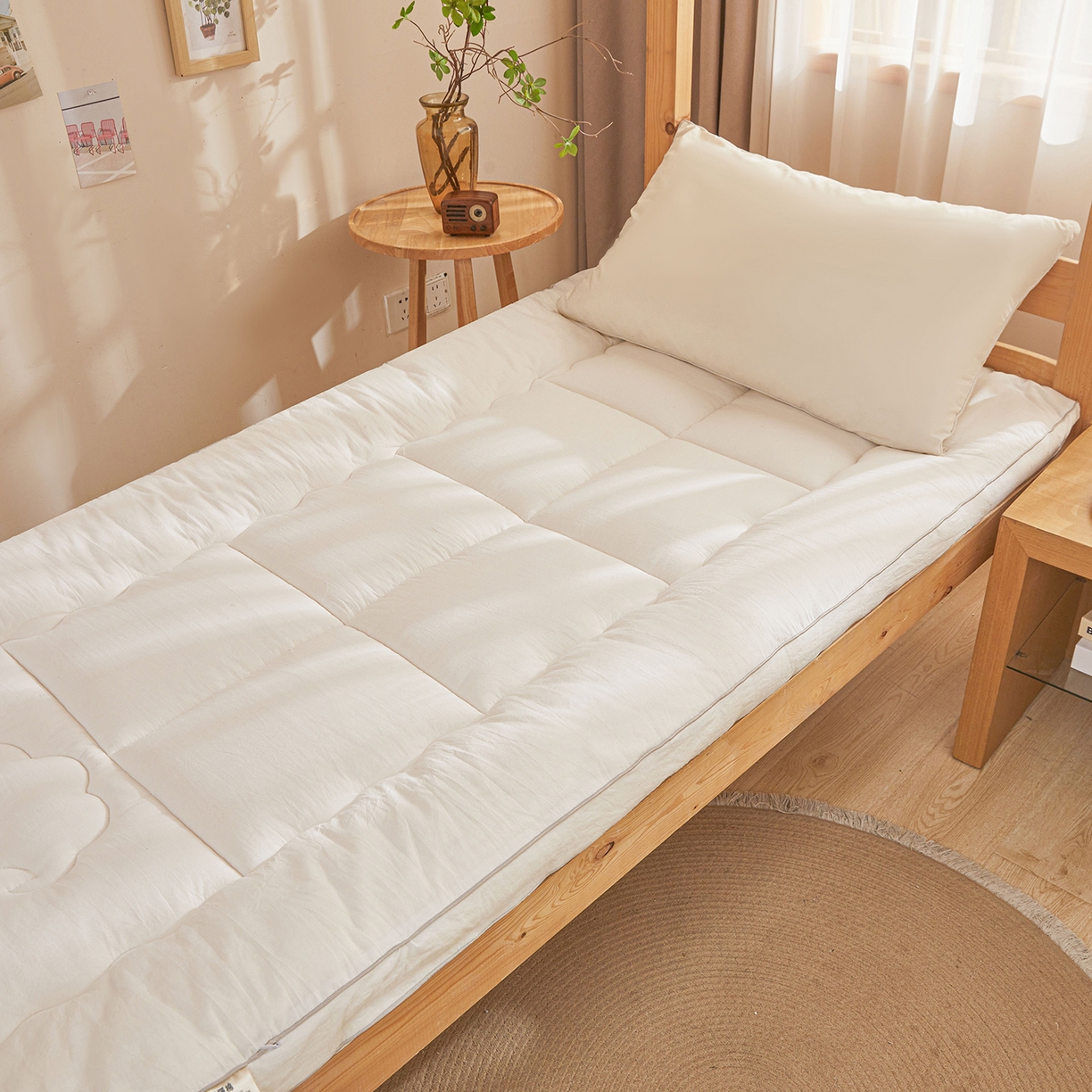 91家纺网 家纺一手货源 找家纺 （总）西域种棉人·千百笠 2025新款A类填充100%棉新疆棉花褥子10A抗菌床垫垫被软垫家用棉花被