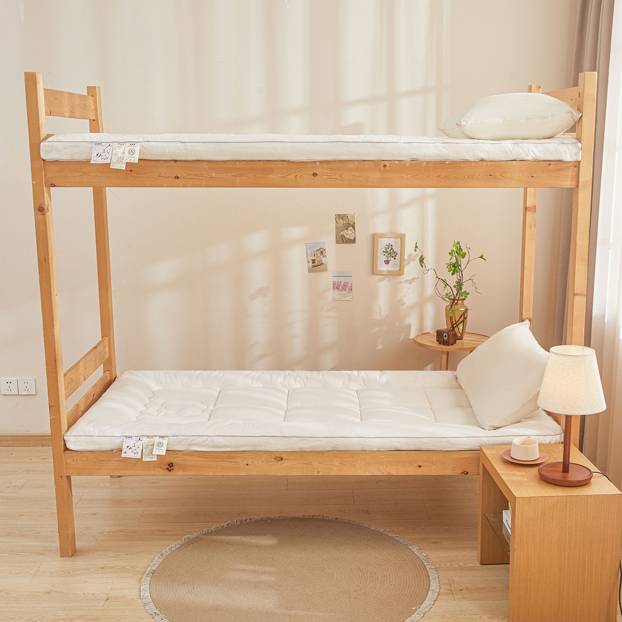 91家纺网 家纺一手货源 找家纺 西域种棉人·千百笠 2025新款A类填充100%棉新疆棉花褥子10A抗菌床垫垫被软垫家用棉花被 简语床垫-白