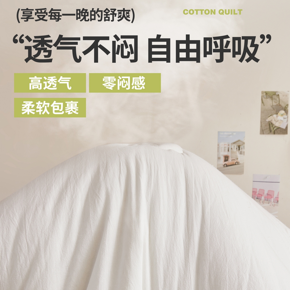 91家纺网 家纺一手货源 找家纺 西域种棉人·千百笠 2025新款A类抗菌里外全棉纯棉100%新疆棉花被冬被被芯春秋被四季用盖被 夏洛被子-白