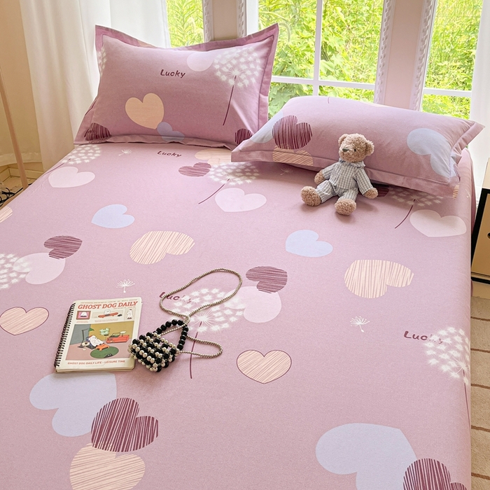 91家纺网 家纺一手货源 找家纺 莱通家纺 2025新款新疆棉加厚生态磨毛印花系列单床单单品床单单件床单 怦然心动