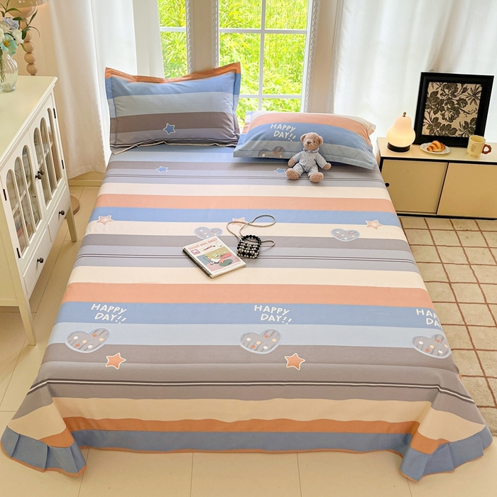 91家纺网 家纺一手货源 找家纺 莱通家纺 2025新款新疆棉加厚生态磨毛印花系列单床单单品床单单件床单 阿勒泰桔