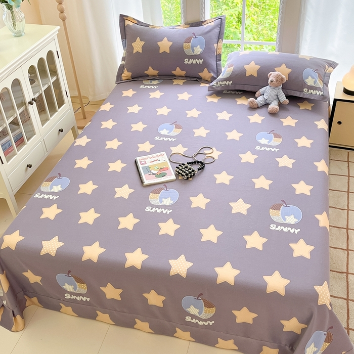 莱通家纺 2025新款新疆棉加厚生态磨毛印花系列单床单单品床单单件床单 星芒物语