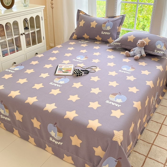 91家纺网 家纺一手货源 找家纺 莱通家纺 2025新款新疆棉加厚生态磨毛印花系列单床单单品床单单件床单 星芒物语