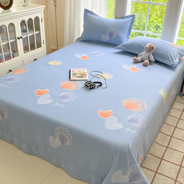 91家纺网 家纺一手货源 找家纺 莱通家纺 2025新款新疆棉加厚生态磨毛印花系列单床单单品床单单件床单 浅韵