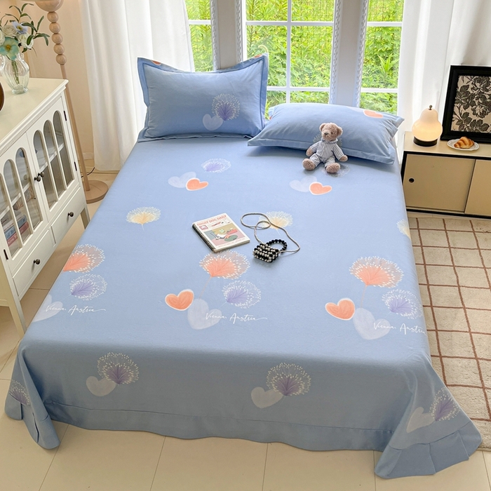 91家纺网 家纺一手货源 找家纺 莱通家纺 2025新款新疆棉加厚生态磨毛印花系列单床单单品床单单件床单 浅韵