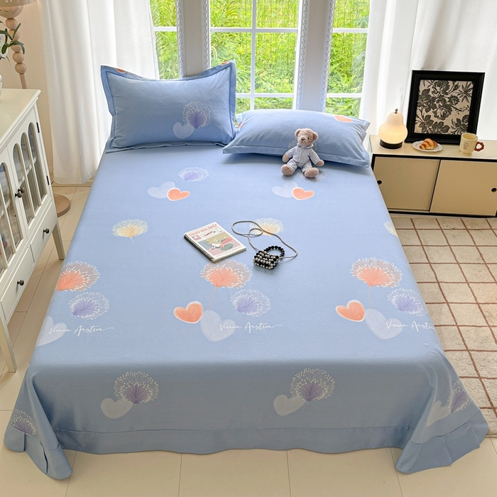 91家纺网 家纺一手货源 找家纺 莱通家纺 2025新款新疆棉加厚生态磨毛印花系列单床单单品床单单件床单 浅韵