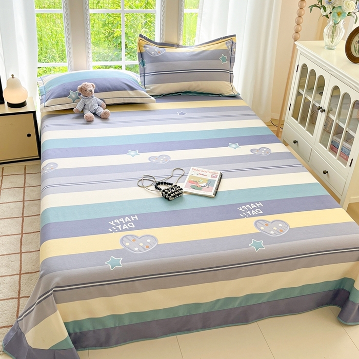 91家纺网 家纺一手货源 找家纺 莱通家纺 2025新款新疆棉加厚生态磨毛印花系列单床单单品床单单件床单 阿勒泰绿