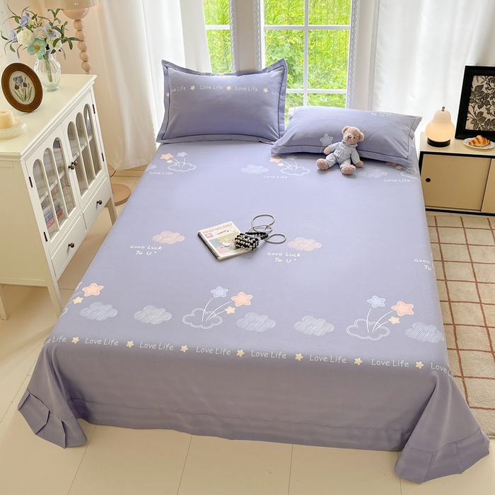 91家纺网 家纺一手货源 找家纺 莱通家纺 2025新款新疆棉加厚生态磨毛印花系列单床单单品床单单件床单 春天里