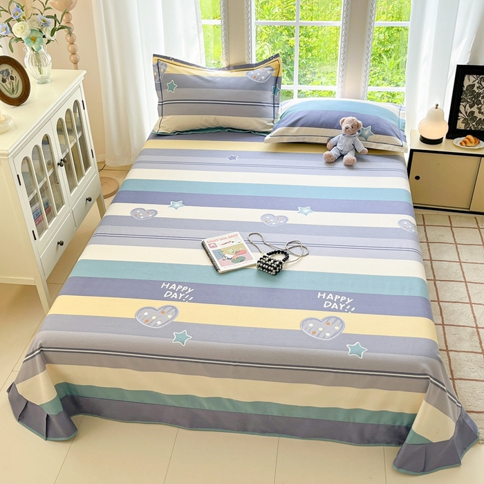 91家纺网 家纺一手货源 找家纺 莱通家纺 2025新款新疆棉加厚生态磨毛印花系列单床单单品床单单件床单 阿勒泰绿