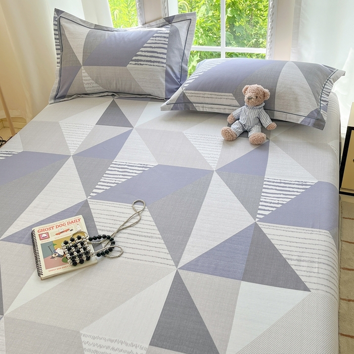 91家纺网 家纺一手货源 找家纺 莱通家纺 2025新款新疆棉加厚生态磨毛印花系列单床单单品床单单件床单 创意几何