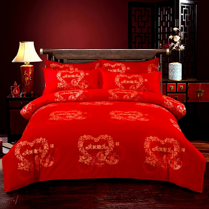 91家纺网 家纺一手货源 找家纺 （总）居美良品 2025新款婚庆100全棉纯棉大红磨毛系列被套单件单被套