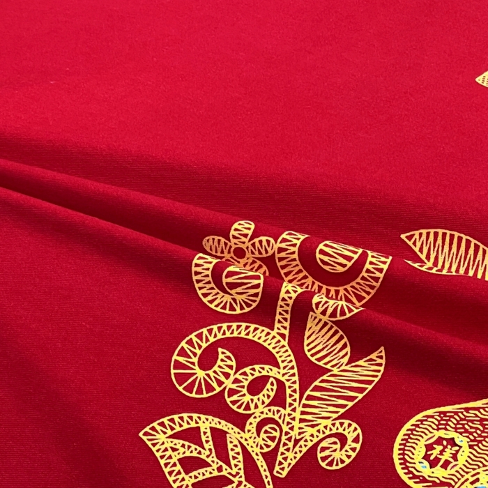 91家纺网 家纺一手货源 找家纺 居美良品 2025新款婚庆100全棉纯棉大红磨毛系列被套单件单被套 福星高照