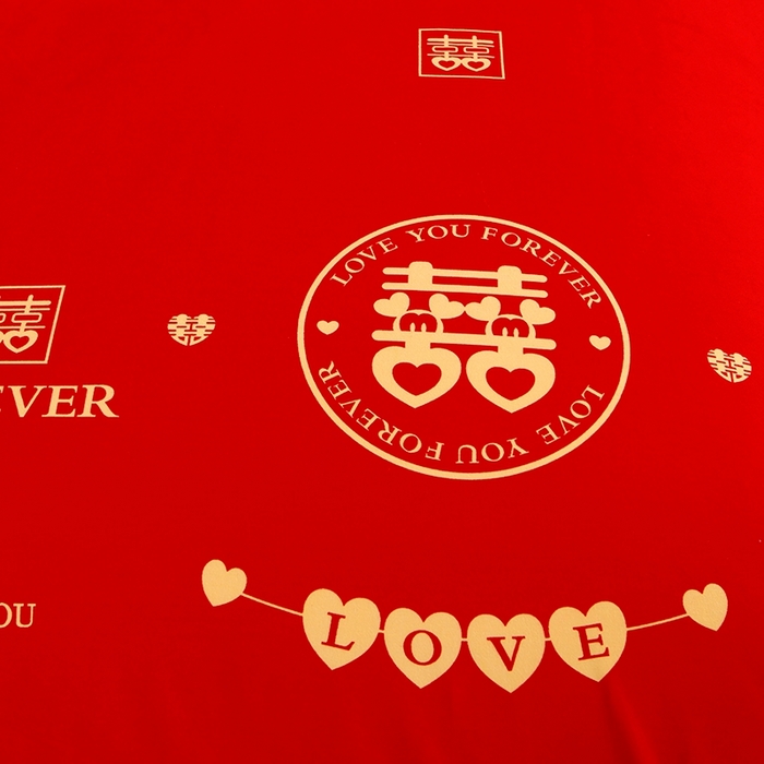 91家纺网 家纺一手货源 找家纺 居美良品 2025新款婚庆100全棉纯棉大红磨毛系列被套单件单被套 双喜