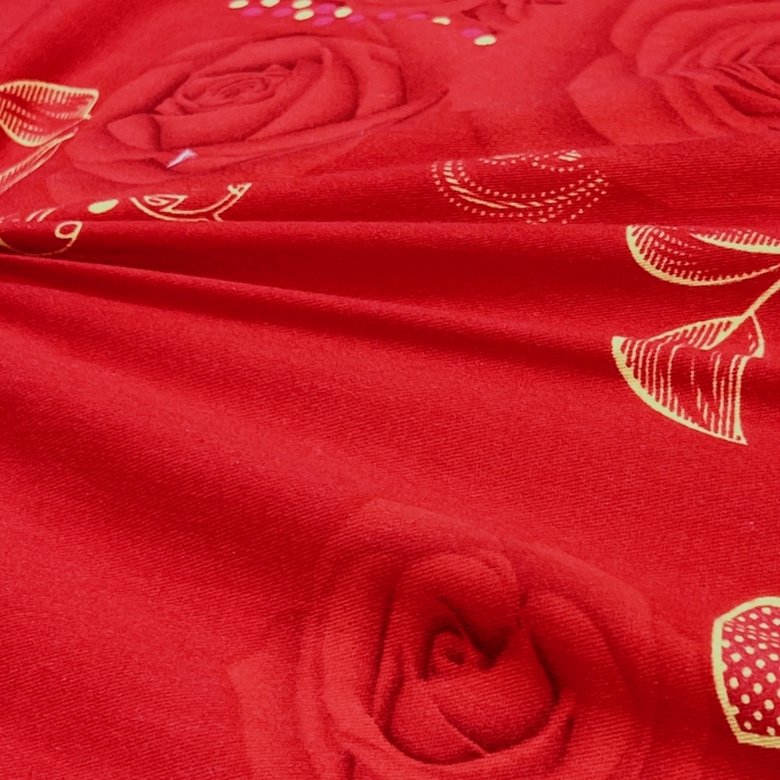 91家纺网 家纺一手货源 找家纺 居美良品 2025新款婚庆100全棉纯棉大红磨毛系列被套单件单被套 幸福的味道