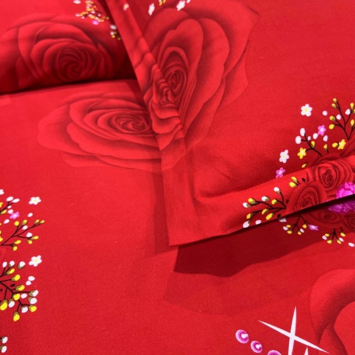 91家纺网 家纺一手货源 找家纺 居美良品 2025新款婚庆100全棉纯棉大红磨毛系列枕套单件单枕套 miss玫瑰