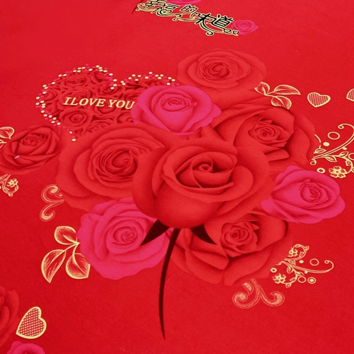 91家纺网 家纺一手货源 找家纺 居美良品 2025新款婚庆100全棉纯棉大红磨毛四件套 幸福的味道