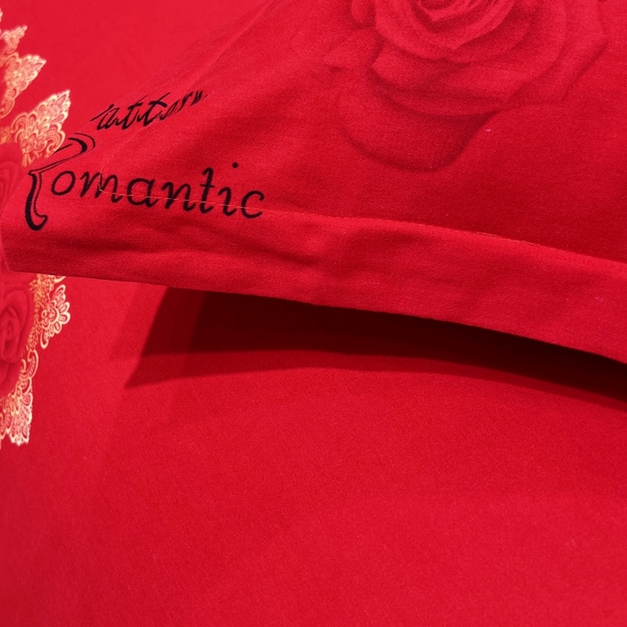 91家纺网 家纺一手货源 找家纺 居美良品 2025新款婚庆100全棉纯棉大红磨毛四件套 幸福港湾