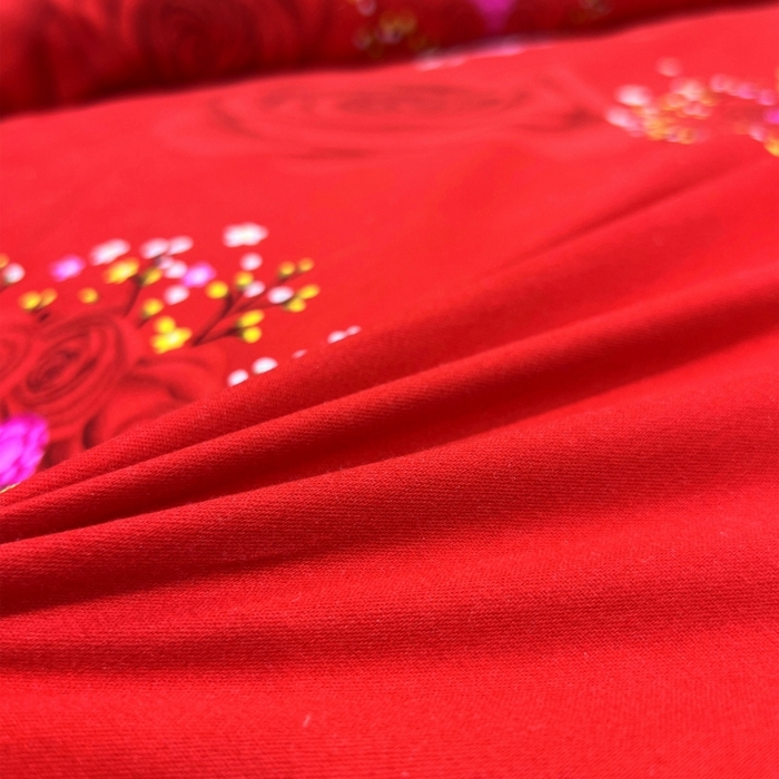 91家纺网 家纺一手货源 找家纺 居美良品 2025新款婚庆100全棉纯棉大红磨毛四件套 miss玫瑰