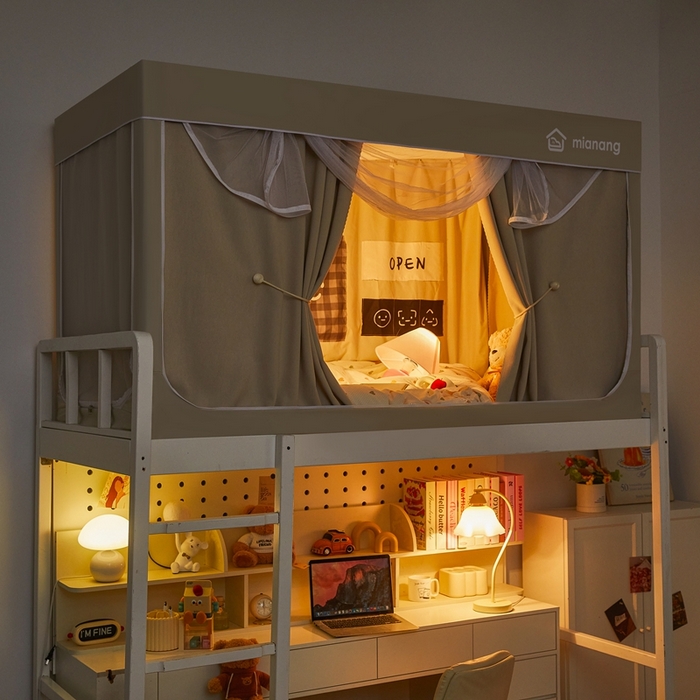 91家纺网 家纺一手货源 找家纺 卓尔居 2025新款学生遮光床帘学生蚊帐-非凡大师系列 非凡大师-米色