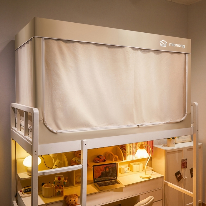 91家纺网 家纺一手货源 找家纺 卓尔居 2025新款学生遮光床帘学生蚊帐-非凡大师系列 非凡大师-米色