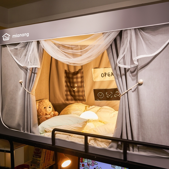 91家纺网 家纺一手货源 找家纺 卓尔居 2025新款学生遮光床帘学生蚊帐-非凡大师系列 非凡大师-灰色