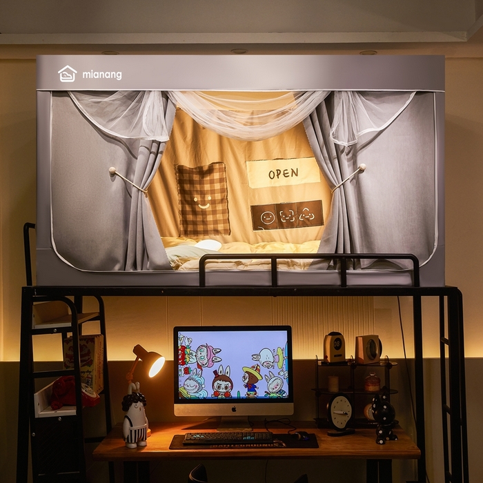 91家纺网 家纺一手货源 找家纺 卓尔居 2025新款学生遮光床帘学生蚊帐-非凡大师系列 非凡大师-灰色