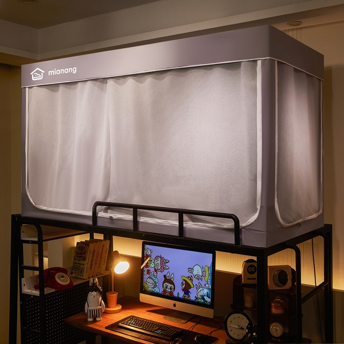 91家纺网 家纺一手货源 找家纺 卓尔居 2025新款学生遮光床帘学生蚊帐-非凡大师系列 非凡大师-灰色